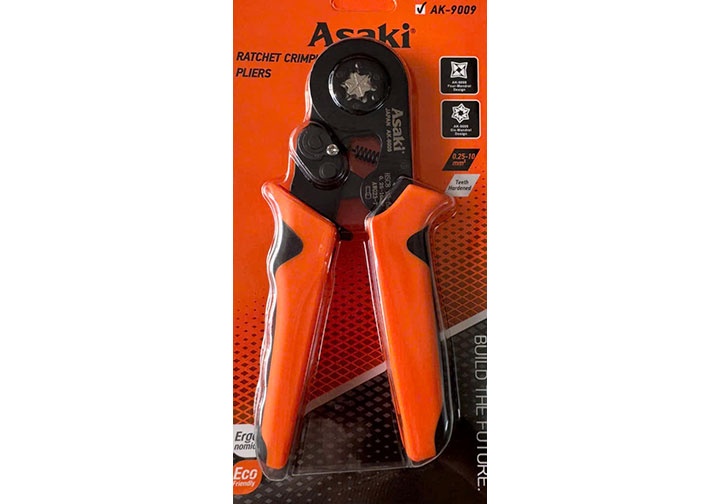 0.25-10mm2 Kìm bấm cos lục giác AWG23-7 HSC8 10-6A (HSC8-6) Asaki AK-9009 0.25-10mm2 Kìm bấm cos lục giác AWG23-7 HSC8 10-6A (HSC8-6) Asaki AK-9009