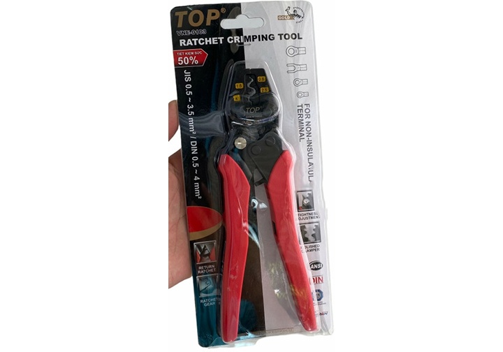 0.5-4mm2 Kìm bấm cosse số 3 TOP 185mm VNE-0103 0.5-4mm2 Kìm bấm cosse số 3 TOP 185mm VNE-0103