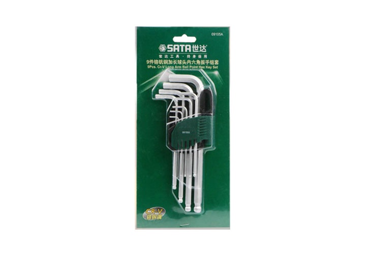 1.5-10mm Bộ lục giác bi dài Sata 09-105A (09105A) 1.5-10mm Bộ lục giác bi dài Sata 09-105A (09105A)