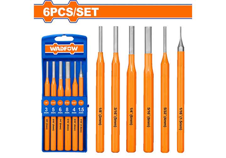 1.5-8mm Bộ mũi đục sắt tròn 6 chi tiết Wadfow WCC8306 1.5-8mm Bộ mũi đục sắt tròn 6 chi tiết Wadfow WCC8306