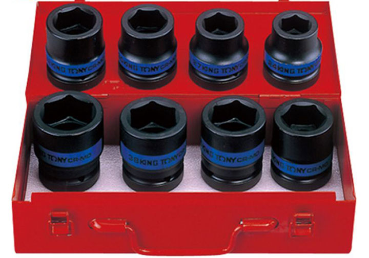 1" Bộ đầu tuýp 24-41mm lục giác đen 8 chi tiết Kingtony 8410MP