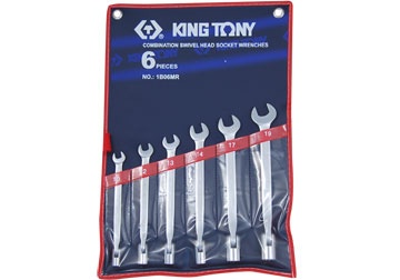 10-19mm Bộ cờ lê miệng - tuýp 10-19mm 6 cái hệ mét Kingtony 1B06MR