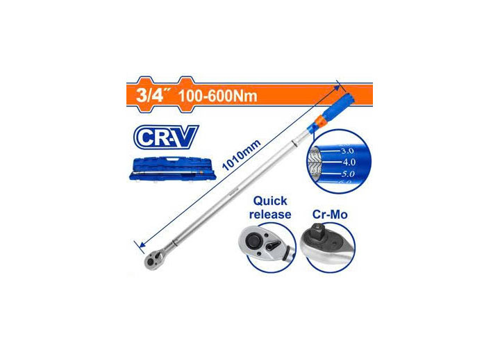 100-600Nm Cần siết lực 3/4" Wadfow WWQ3D34 100-600Nm Cần siết lực 3/4" Wadfow WWQ3D34