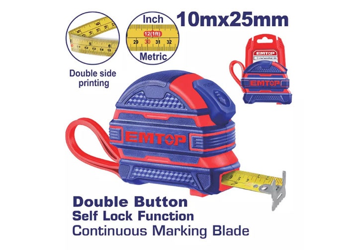 10m Thước cuộn thép (rộng 25mm) Emtop EMTP2025