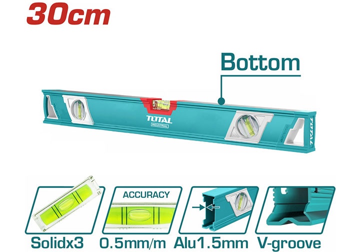 12" (300mm) Thước thủy Total TMT23086 (Bỏ mẫu, đổi qua TMT23028)