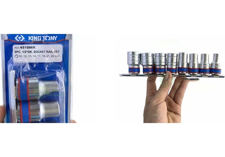 1/2" Bộ đầu tuýp 10-22mm hệ mét 8 chi tiết Kingtony 4510MR