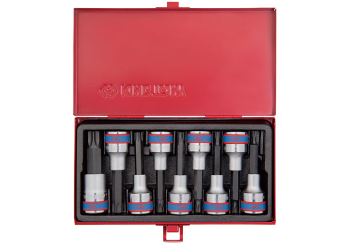 1/2" Bộ đầu tuýp lục giác sao 9 chi tiết Kingtony 4119PR 1/2" Bộ đầu tuýp lục giác sao 9 chi tiết Kingtony 4119PR