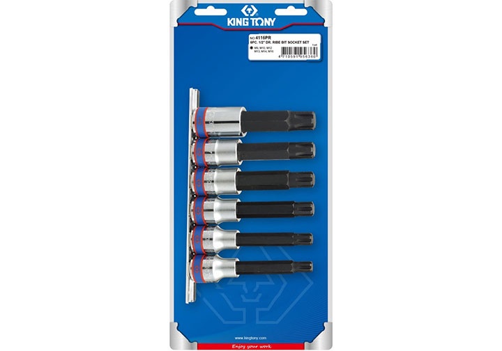 1/2" Bộ đầu tuýp lục giác sao M9-M16 dài 6 chi tiết Kingtony 4116PR