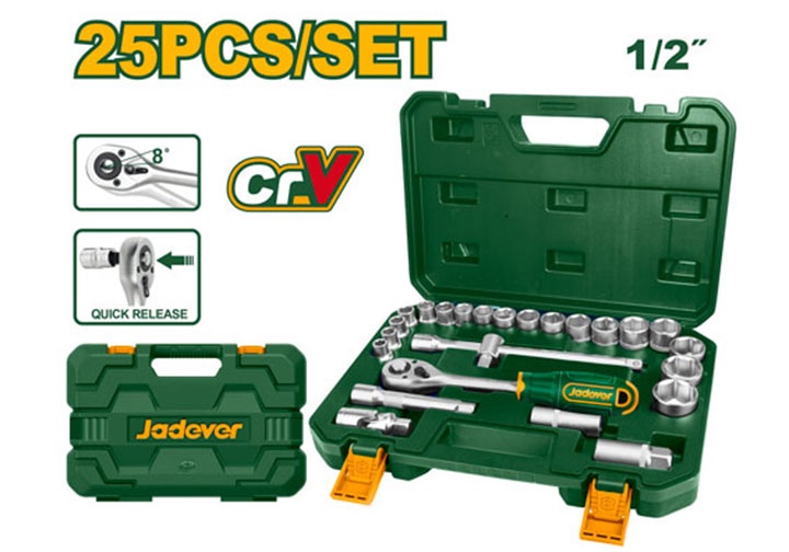 1/2" Bộ tuýp 10-32mm 25 chi tiết Jadever JDST2D25