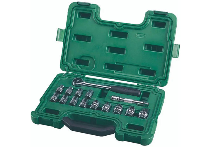 1/2" Bộ tuýp 10-24mm 15 chi tiết Sata 09-525 (09525) 1/2" Bộ tuýp 10-24mm 15 chi tiết Sata 09-525 (09525)