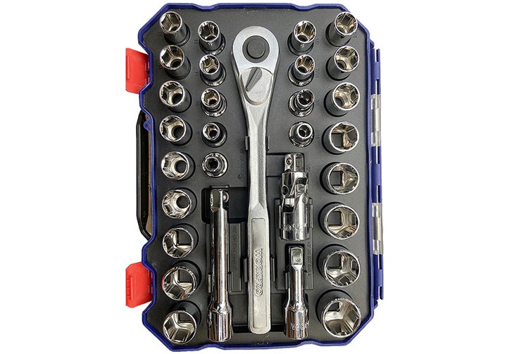 1/2" Bộ tuýp 30 chi tiết hệ inch và mét Workpro WP202525