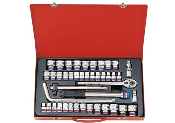 1/2" Bộ tuýp 43 chi tiết hệ inch và hệ mét Kingtony 4044CR