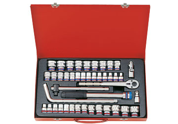 1/2" Bộ tuýp 43 chi tiết hệ inch và hệ mét Kingtony 4544CR 1/2" Bộ tuýp 43 chi tiết hệ inch và hệ mét Kingtony 4544CR