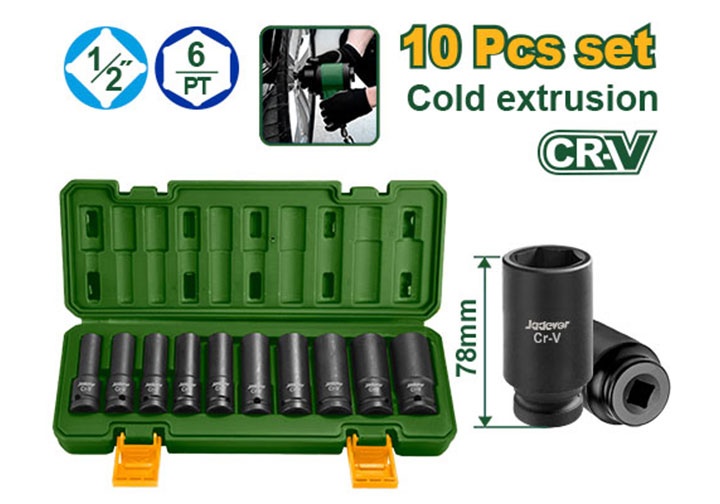 1/2" Bộ tuýp đen 10-24mm (dài 78mm) Jadever JDMS2D02