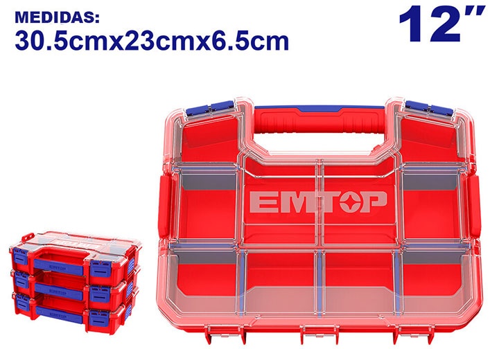 12" Hộp đựng linh kiện nhiều ngăn Emtop EPBX1211 12" Hộp đựng linh kiện nhiều ngăn Emtop EPBX1211