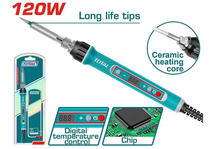 120W Mỏ hàn chì chỉnh nhiệt Total TET01610 120W Mỏ hàn chì chỉnh nhiệt Total TET01610