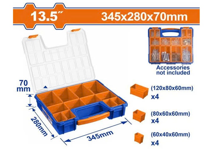 13.5" Hộp nhựa đựng linh kiện nhiều ngăn Wadfow WTB1311 13.5" Hộp nhựa đựng linh kiện nhiều ngăn Wadfow WTB1311
