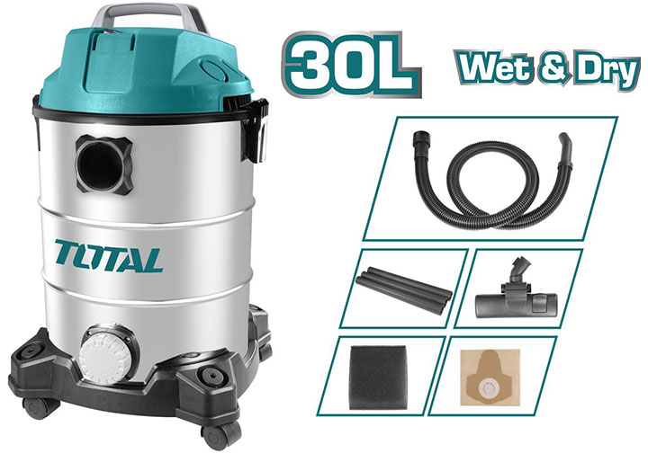 1300W Máy hút bụi 30L Total TVC13301 (Bỏ mẫu, đổi qua TVC14301)