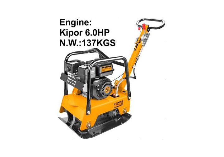 137KG Máy đầm nén bê tông dùng dầu Diesel 6HP INGCO GCP125-4 137KG Máy đầm nén bê tông dùng dầu Diesel 6HP INGCO GCP125-4