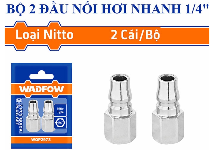 1/4" Bộ 2 đầu nối hơi nhanh ren trong Wadfow WQP2973 1/4" Bộ 2 đầu nối hơi nhanh ren trong Wadfow WQP2973