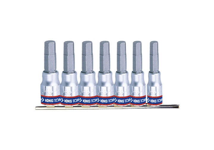 1/4" Bộ đầu tuýp lục giác  H3-H10 7 chi tiết Kingtony 2127PR
