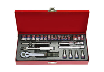 1/4" bộ tuýp 26 chi tiết hệ inch & hệ mét Kingtony 2526CR