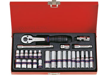 1/4" Bộ tuýp 4-13mm 26 chi tiết hệ mét Kingtony 2526MR