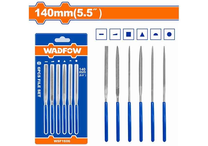 3x140mm Bộ giũa sắt mini 6 chi tiết Wadfow WSF1606