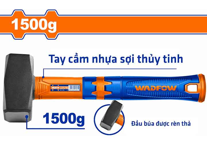 1500g Búa tạ cán nhựa cao su Wadfow WHM2315 1500g Búa tạ cán nhựa cao su Wadfow WHM2315