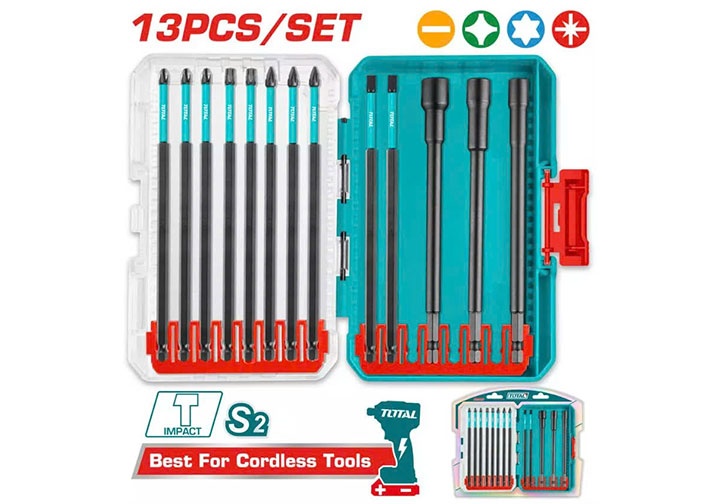 150mm Bộ mũi vít đóng 13 chi tiết Total TACSDL01306