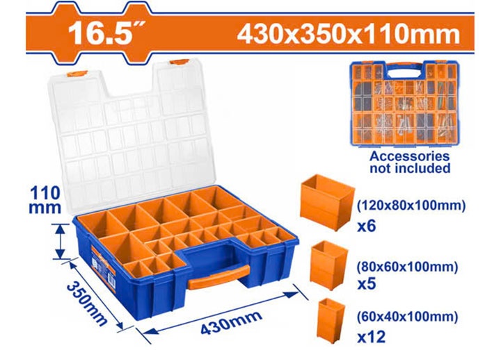 16.5" Hộp nhựa đựng linh kiện nhiều ngăn Wadfow WTB1622