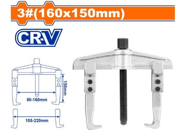 160x150mm Cảo hai chấu chữ H trượt (50-160mm) Wadfow WGP4A03