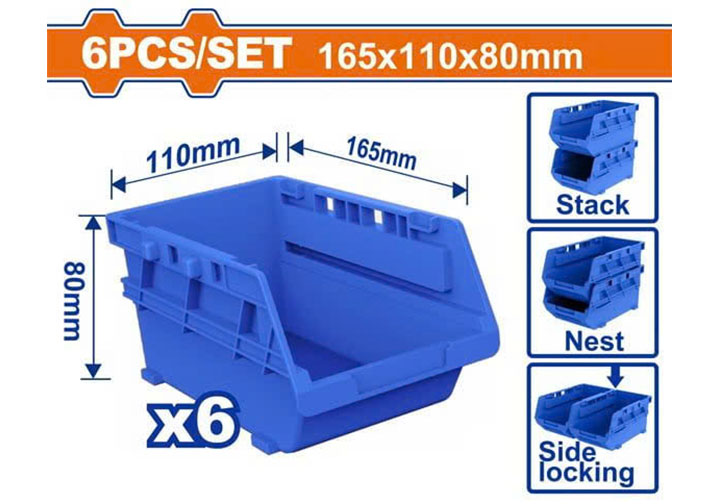165x100x80mm Bộ 6 khay đựng linh kiện Wadfow WTB8336 165x100x80mm Bộ 6 khay đựng linh kiện Wadfow WTB8336