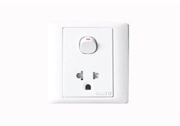 16A Ổ cắm đơn 3 chấu và 1 công tắc 1 chiều 16A Ổ cắm đơn 3 chấu và 1 công tắc 1 chiều