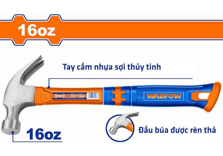 16Oz (450g) Búa nhổ đinh Wadfow WHM3316 16Oz (450g) Búa nhổ đinh Wadfow WHM3316