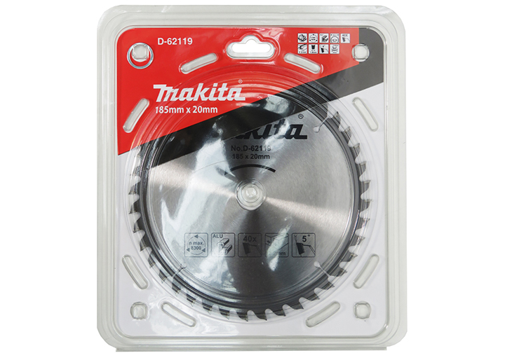 185X20X40T Lưỡi cưa hợp kim cắt nhôm Makita D-62119 185X20X40T Lưỡi cưa hợp kim cắt nhôm Makita D-62119