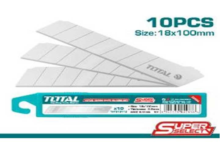 18x100mm Bộ 10 lưỡi dao rọc giấy Total THT519112 18x100mm Bộ 10 lưỡi dao rọc giấy Total THT519112