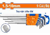 1.5-10mm Bộ lục giác đầu bằng (loại dài) 9 chi tiết Wadfow WHK1292