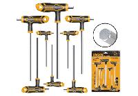2-10mm Bộ 8 chìa lục giác tay cầm chữ T đầu bằng INGCO HHKT8081
