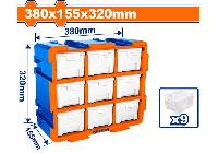 380x155x320mm Bộ tủ 9 khay nhựa đựng linh kiện (dạng kín) Wadfow WTB8331