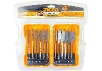6-32mm Bộ mũi khoan gỗ đầu dẹp 12 chi tiết Ingco AKDL1201