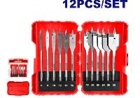 6-32mm Bộ mũi khoét gỗ đuôi cá 12 chi tiết Emtop EWFD41302
