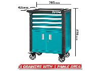 765x465x812mm Tủ đựng đồ nghề 4 ngăn có bánh xe Total THRC01041