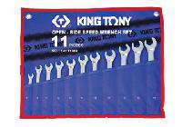 8-19mm bộ cờ lê vòng miệng 11 cái hệ mét Kingtony 14111MR
