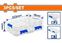 Bộ 3 hộp đựng linh kiện trong suốt Wadfow WTB8343