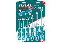 Bộ tuốc nơ vít dẹp và bake 10 chi tiết Total THT250610