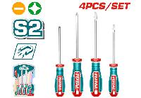 Bộ tuốc nơ vít dẹp và bake 4 chi tiết Total TKSDS0426