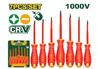 Bộ tuốc nơ vít dẹp và bake cách điện 7 chi tiết Jadever JDSS7407