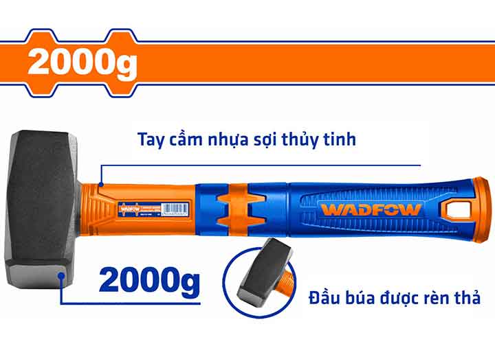 2000g Búa tạ cán nhựa cao su Wadfow WHM2320 2000g Búa tạ cán nhựa cao su Wadfow WHM2320