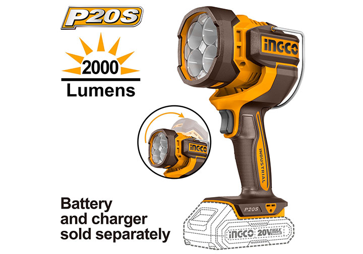20V Đèn làm việc dùng pin (chỉ thân máy) Ingco CWLI2088
